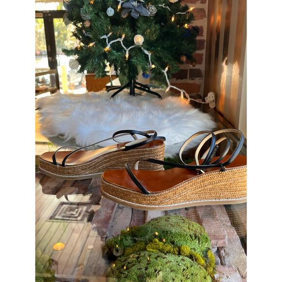 JIMMY CHOO Black Drive Strappy Espadrilles SZ 37 - Picture 8 of 14